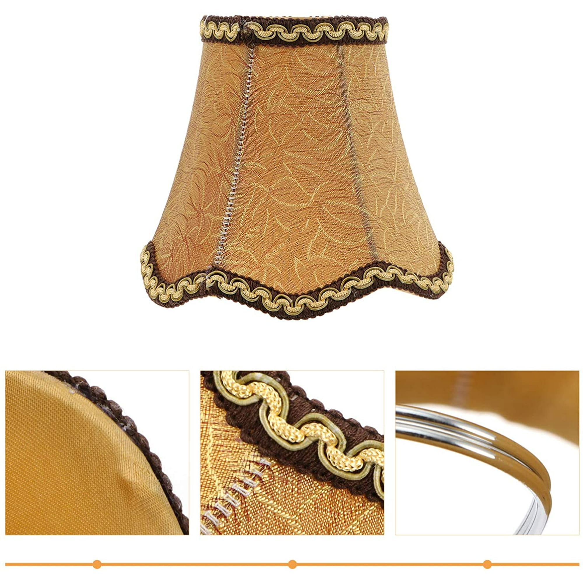 Small Clip On Candle Black & Gold Flowered Fabric Lamp Shade Ceiling Handmade Small Clip On Candle Black & Gold Flowered Fabric Lamp Shade Ceiling Handmade